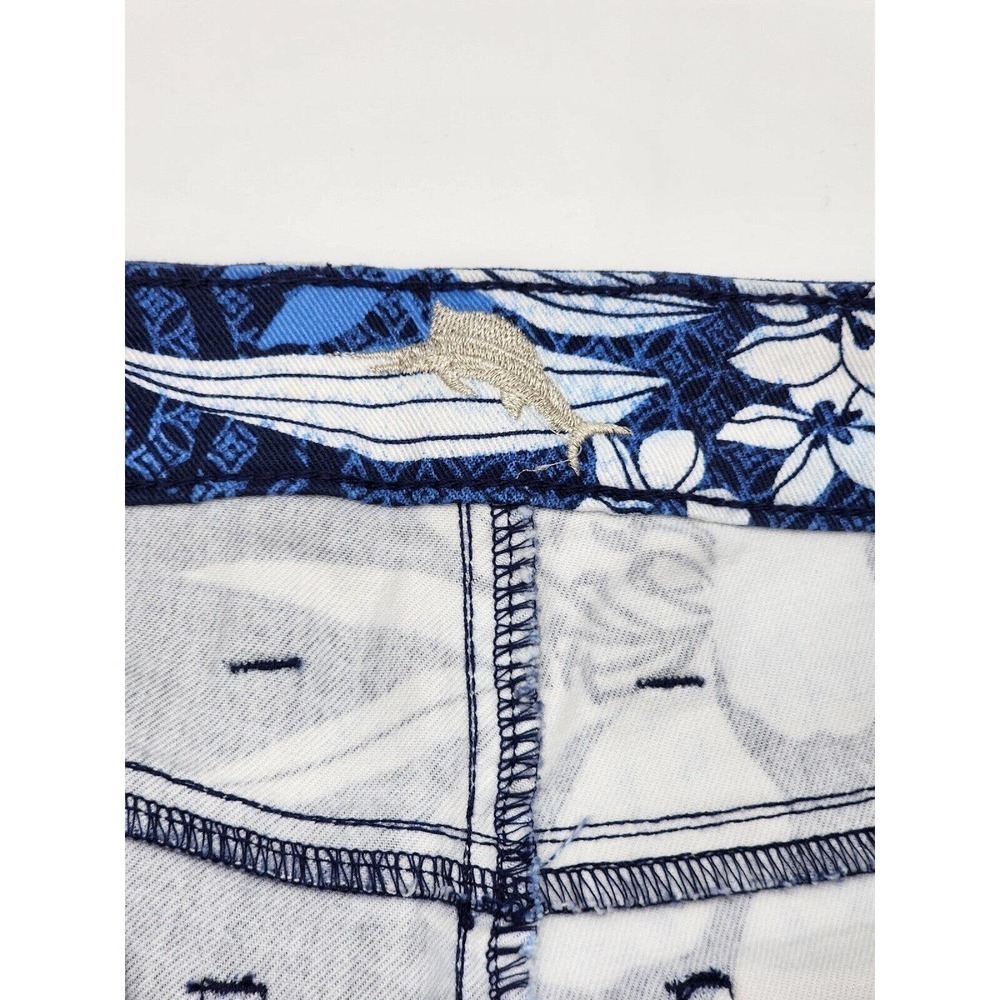 Tommy Bahama Basta Blossoms Crop Pants Denim Island Navy Women Size 28 - Picture 9 of 12